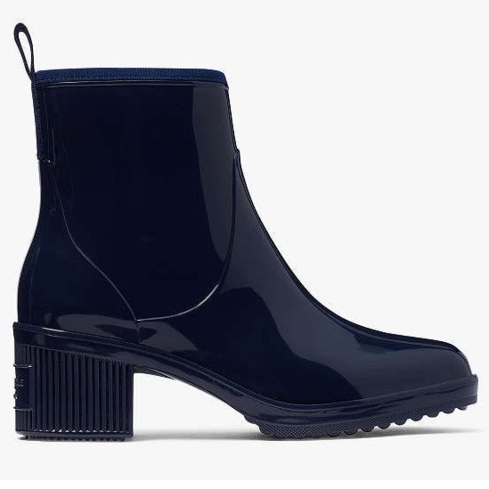 Kate Spade Puddle Rain Booties Blazer Blue PVC Rubber Ankle Boots KA300 7B NEW